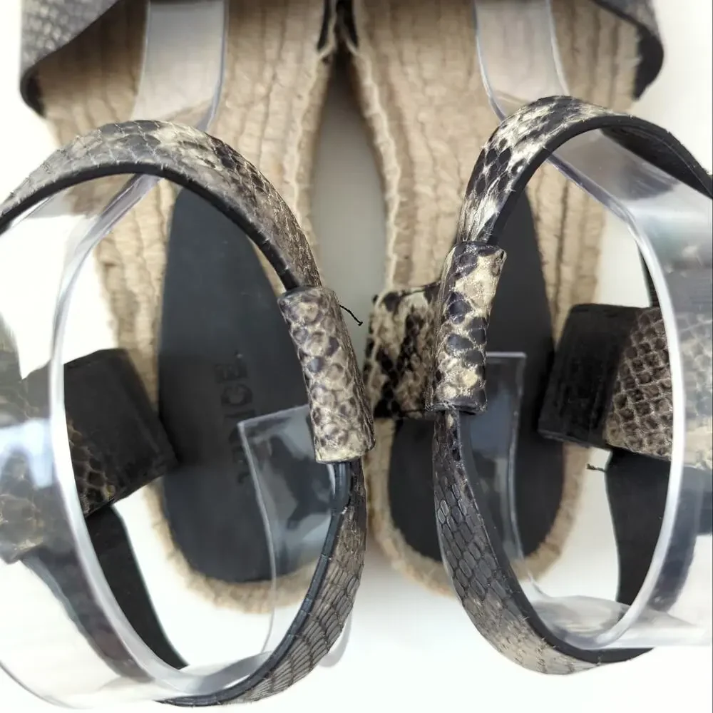 VINCE Snake Skin Embossed Sandal Espadrille Shoes‎ Womens Size 6 M Edina $165